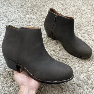 $350 Adelante Granada Mahogany Brown Ankle Boots Side Zip Women’s Size 12.5 B